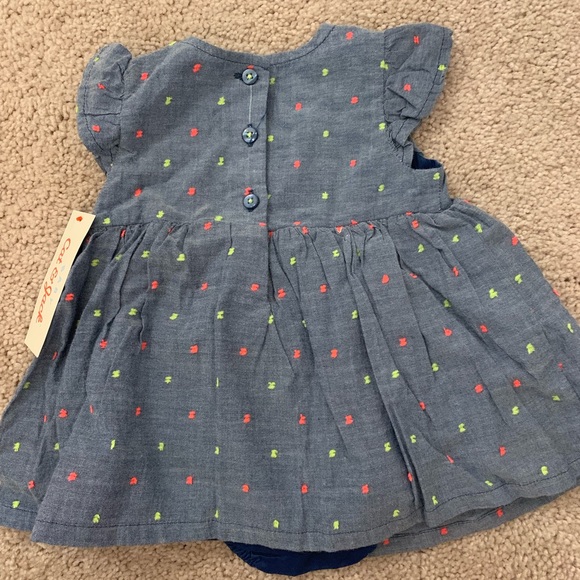 NWT Cat and Jack Pink and Green Polka Dot Dress - Picture 3 of 3